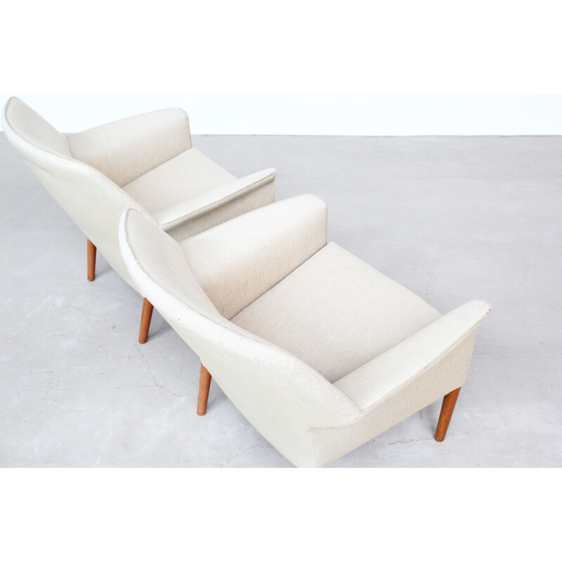 Setof 2 vintage armchairs by Aksel Bender Madsen and Ejner Larsen for Fritz Hansen 1950s