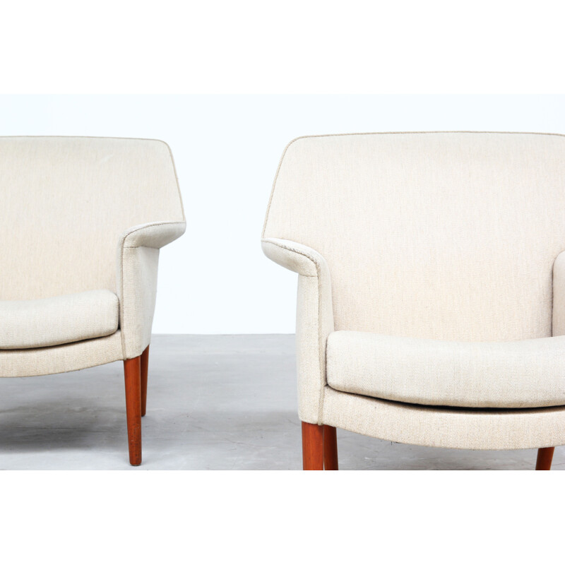 Setof 2 vintage armchairs by Aksel Bender Madsen and Ejner Larsen for Fritz Hansen 1950s
