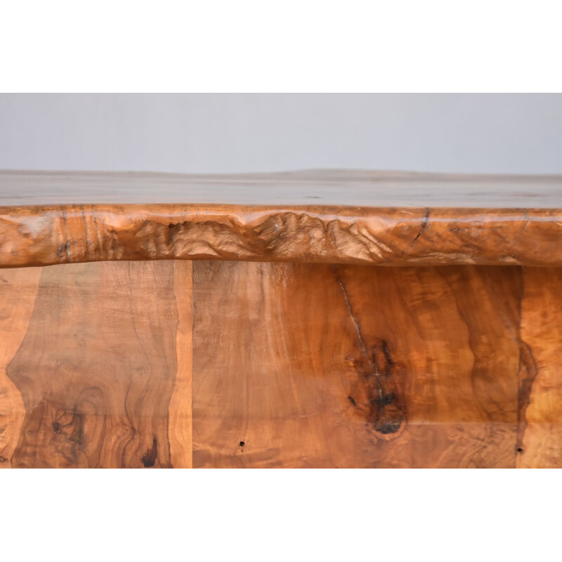 Barra de forma libre Brutalista Vintage en madera de olivo 1970