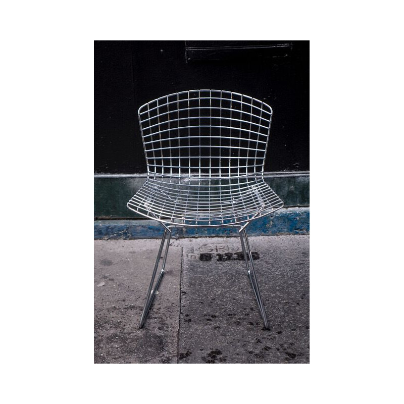 Vintage Bertoia Knoll chairs in chrome