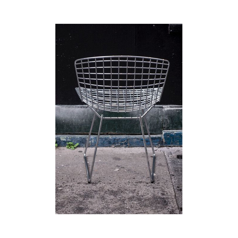 Vintage Bertoia Knoll chairs in chrome