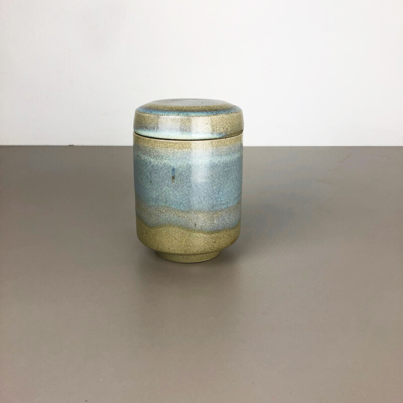 Vaso de cerâmica abstracto vintage de Wendelin Stahl, Alemanha 1970
