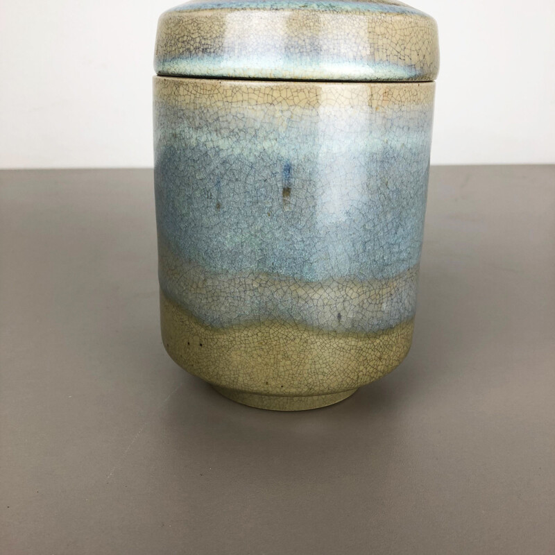 Vaso de cerâmica abstracto vintage de Wendelin Stahl, Alemanha 1970