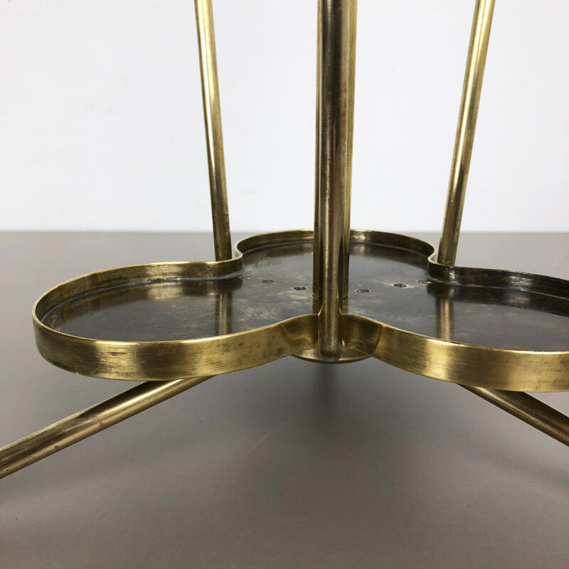 Vintage Brass Umbrella Stand Hollywood Regency 1950s