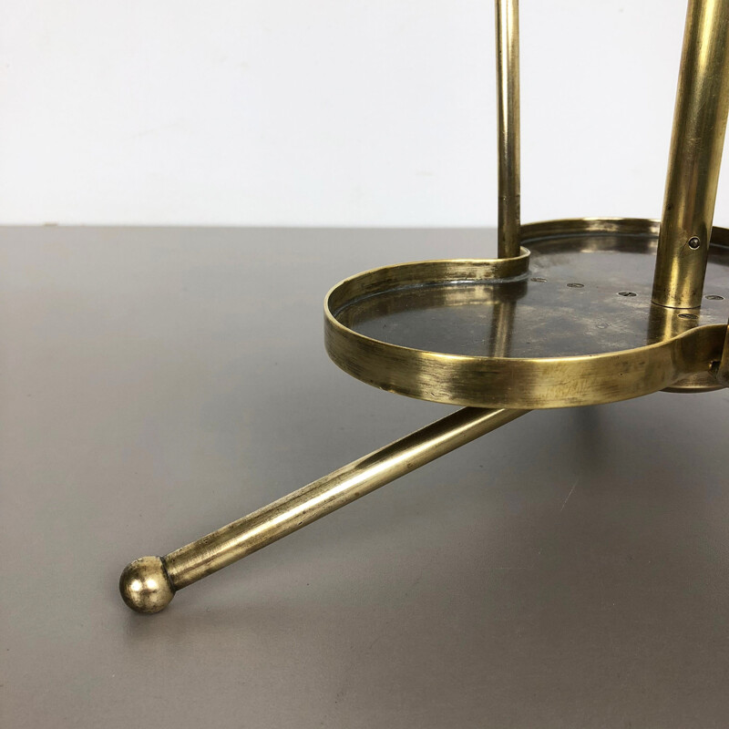 Vintage Brass Umbrella Stand Hollywood Regency 1950s