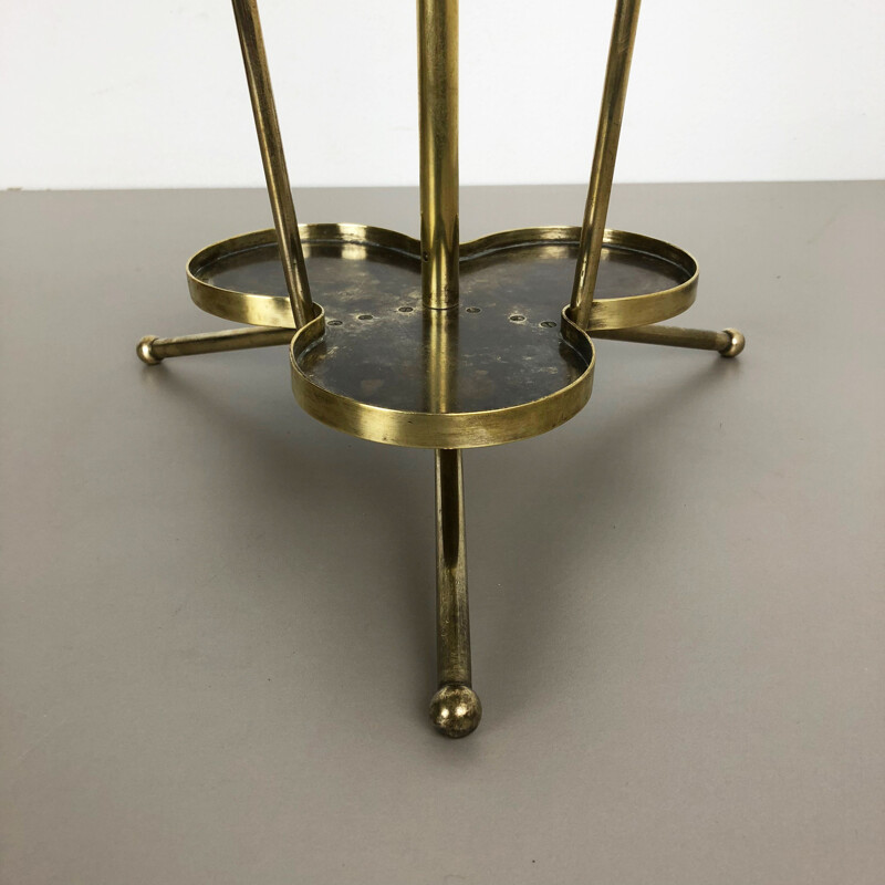 Vintage Brass Umbrella Stand Hollywood Regency 1950s