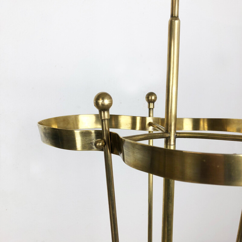 Vintage Brass Umbrella Stand Hollywood Regency 1950s