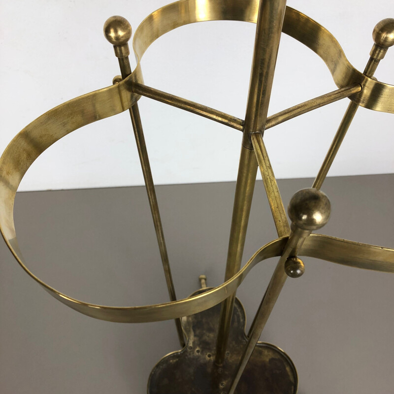 Vintage Brass Umbrella Stand Hollywood Regency 1950s