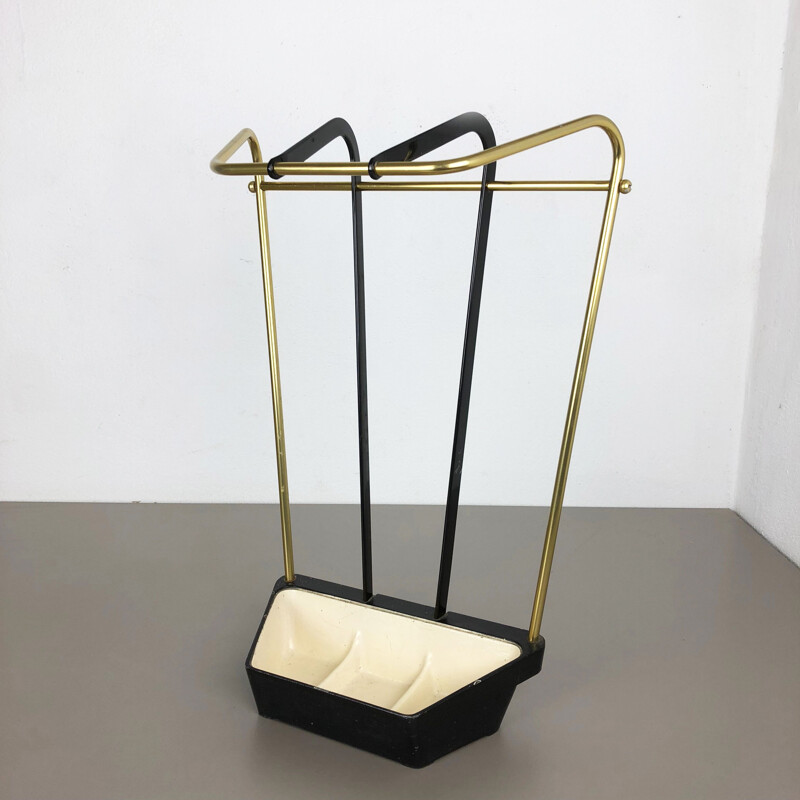 Vintage brass and metal umbrella stand, Germany 1950