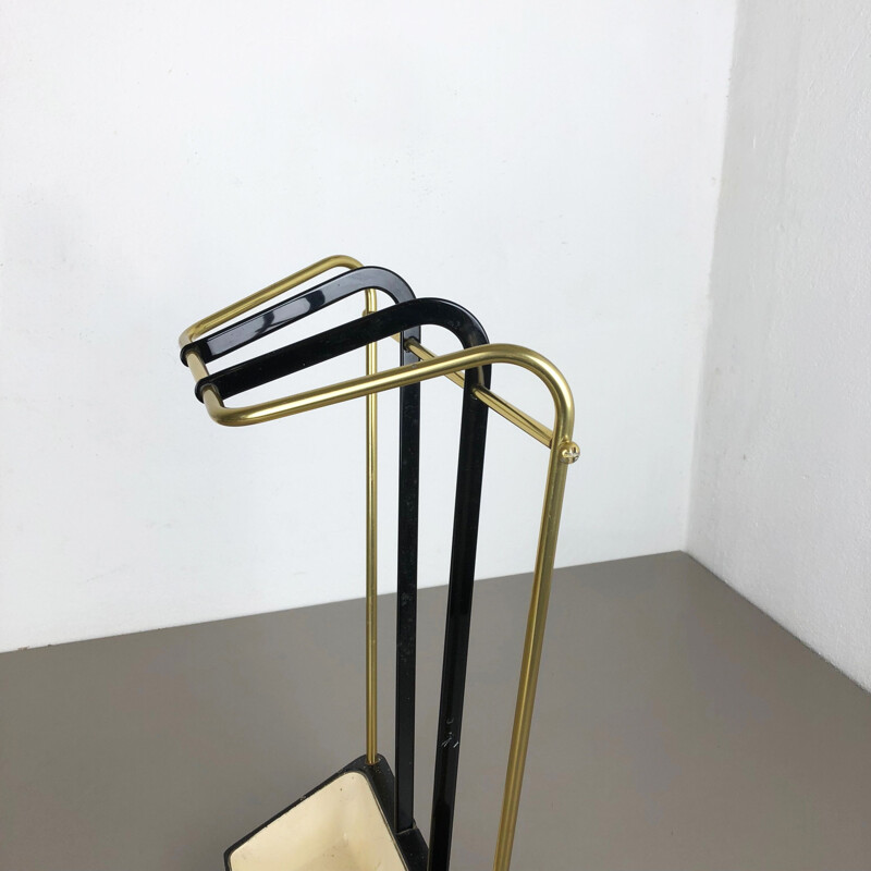 Vintage brass and metal umbrella stand, Germany 1950