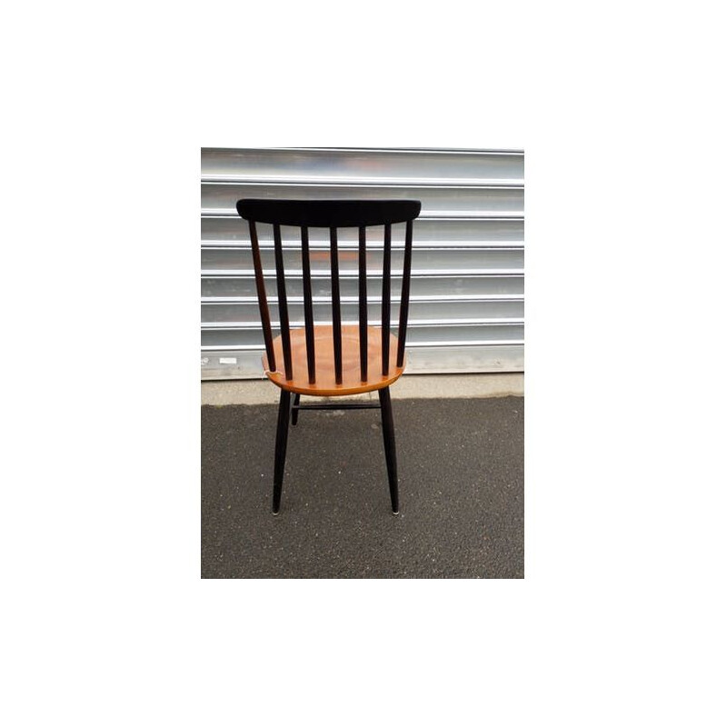 Vintage scandinavian bicolor chair in teak and beech 1960