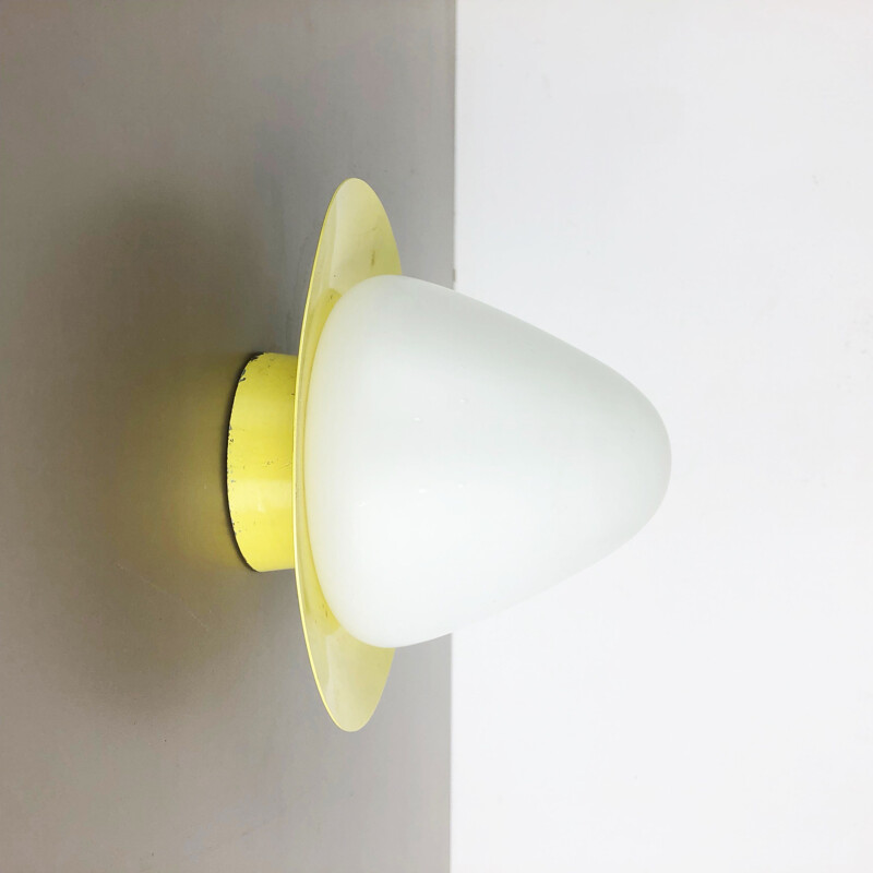 Vintage german sconce by Bega Lights in opaline and metal 1960