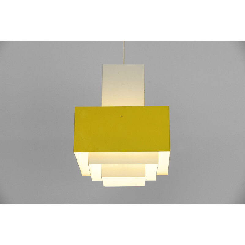 Vintage scandinavian Selectra pendant by Jakobsson pendant in yellow metal 1960