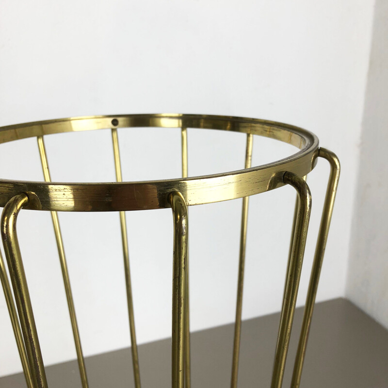 Vintage umbrella stand in brass and metal 1960