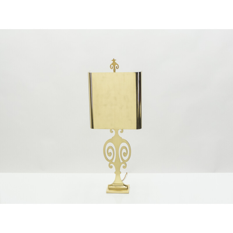 Vintage brass lamp for Maison Charles, 1970