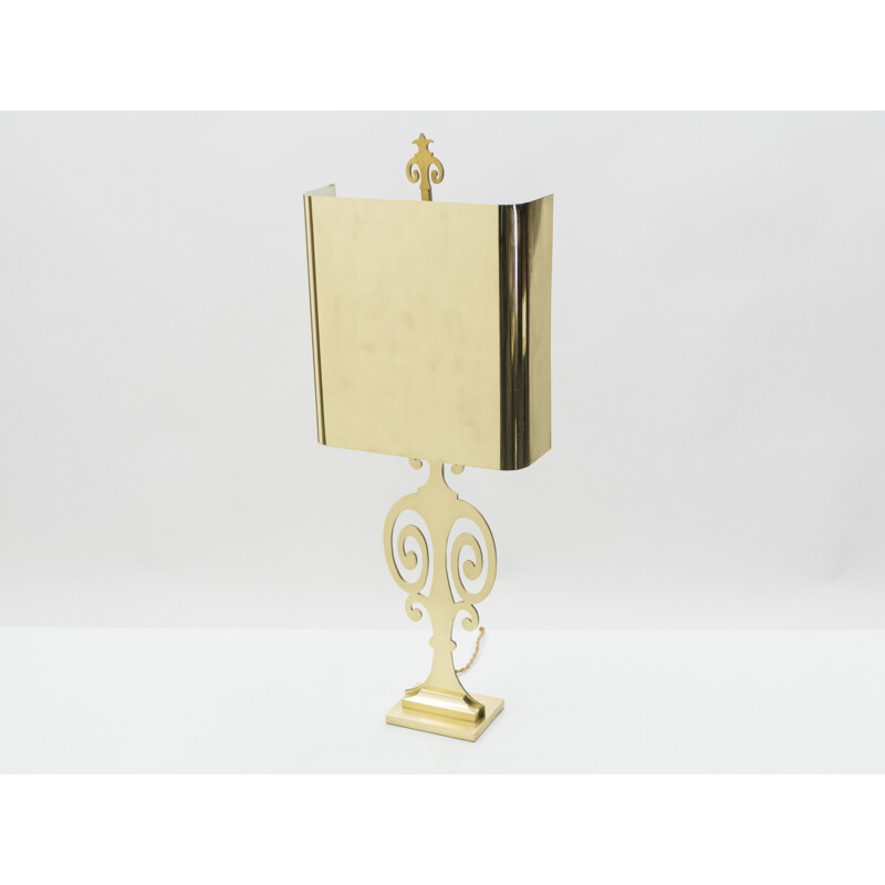 Vintage brass lamp for Maison Charles, 1970