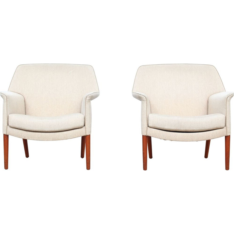 Setof 2 vintage armchairs by Aksel Bender Madsen and Ejner Larsen for Fritz Hansen 1950s