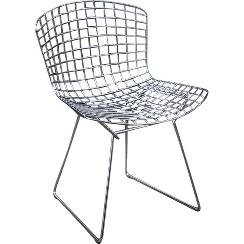 Vintage Bertoia Knoll chairs in chrome