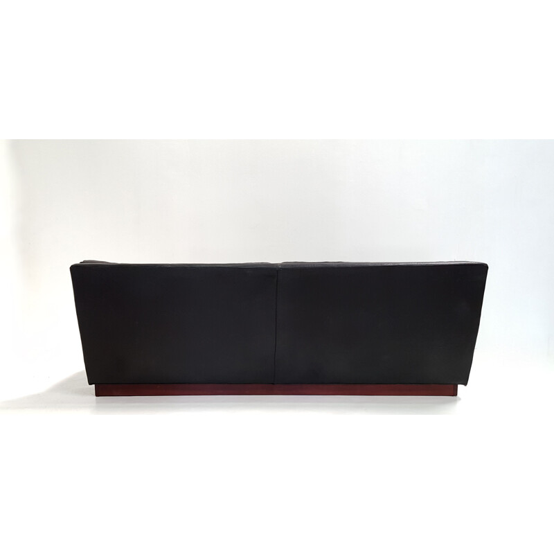 Vintage Merkur sofa by Norell in black leather 1960