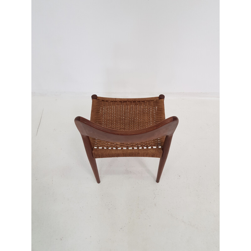 Suite de 4 chaises vintage de Arne Hovmand Olsen en teck et corde 1960