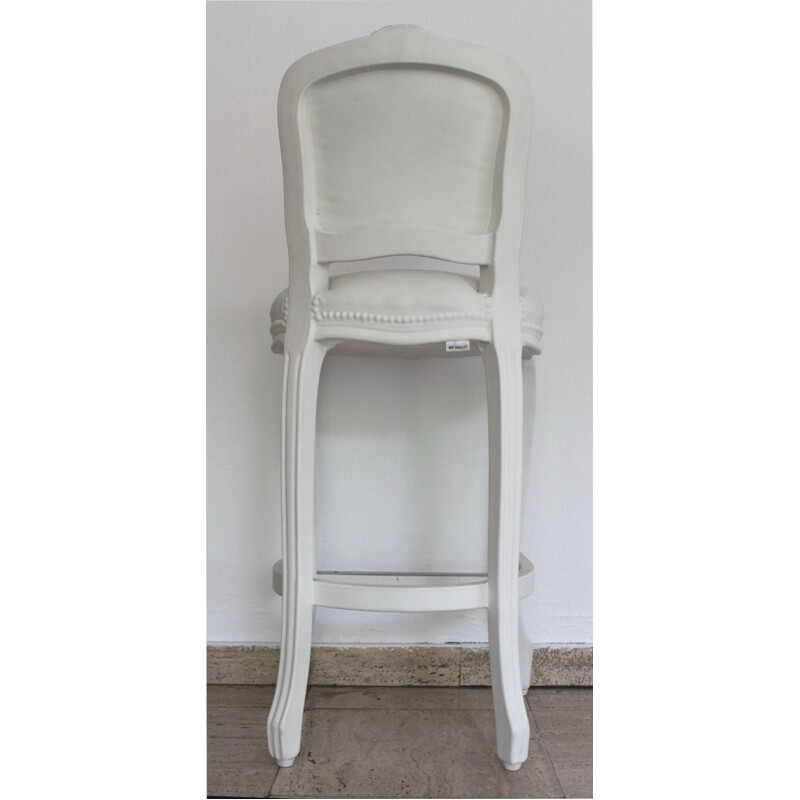 Vintage Louis bar stool for Sixinch in white polyurethane and steel