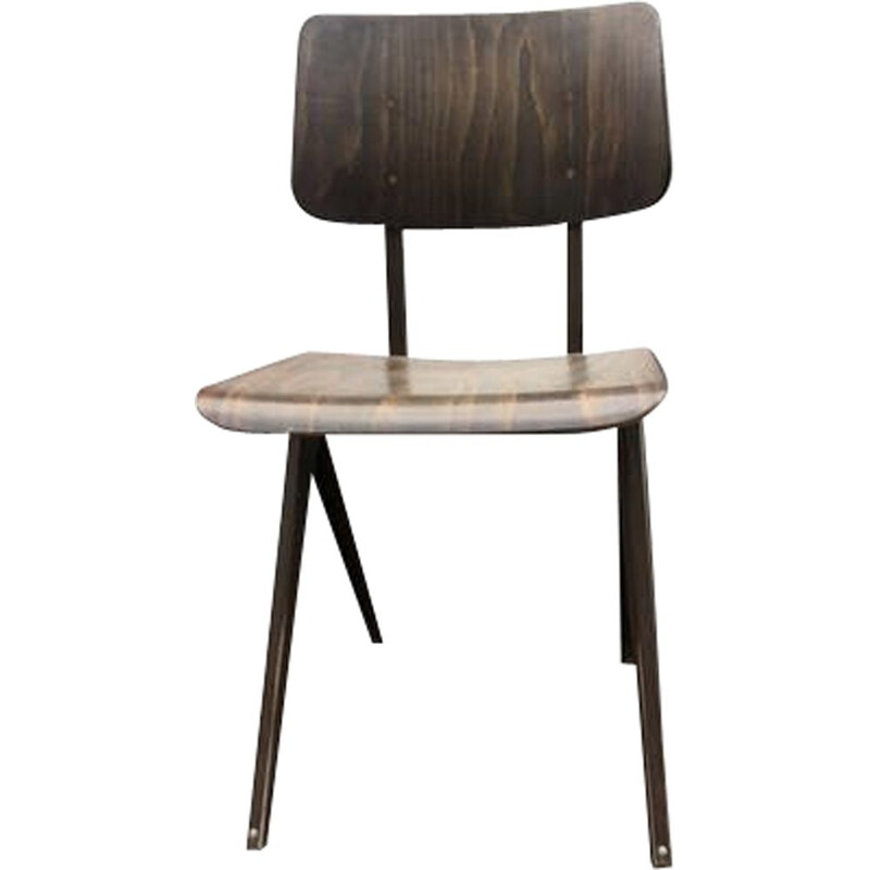 Vintage Stuhl aus Stahl und Holz von Frizo Kramer