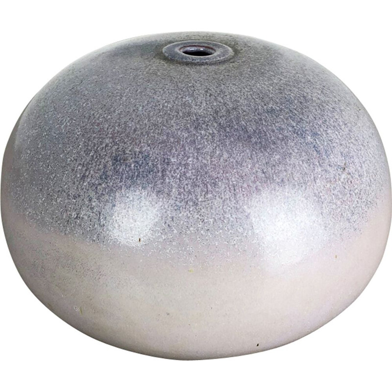 Vintage vase in purple and white ceramic for Wolfgang Meer, Germany 1980