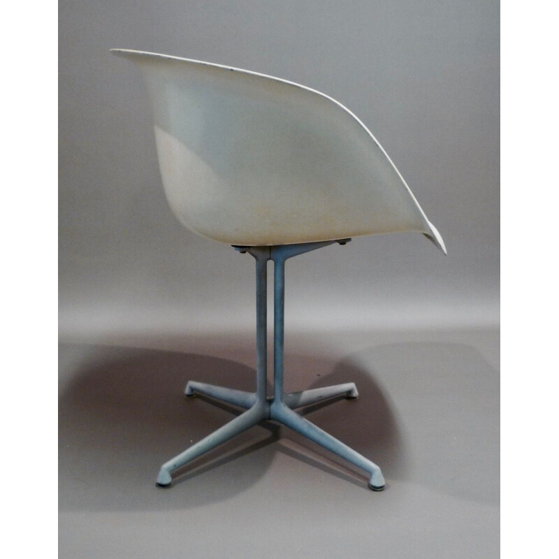 Suite de 4 fauteuils vintage blancs La Fonde pour Herman Miller en aluminium 1960