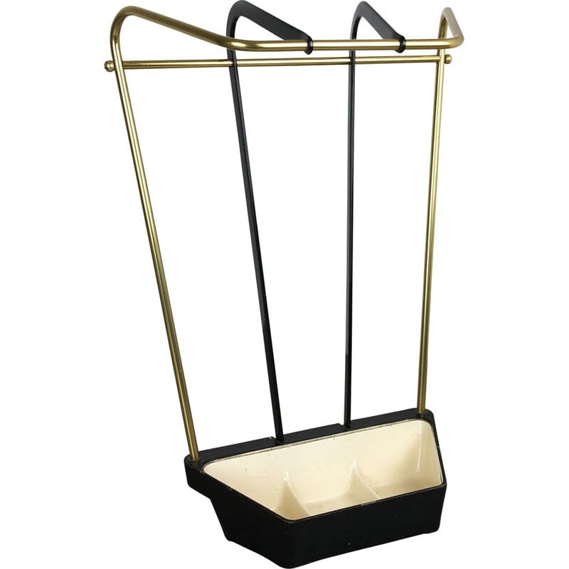 Vintage brass and metal umbrella stand, Germany 1950