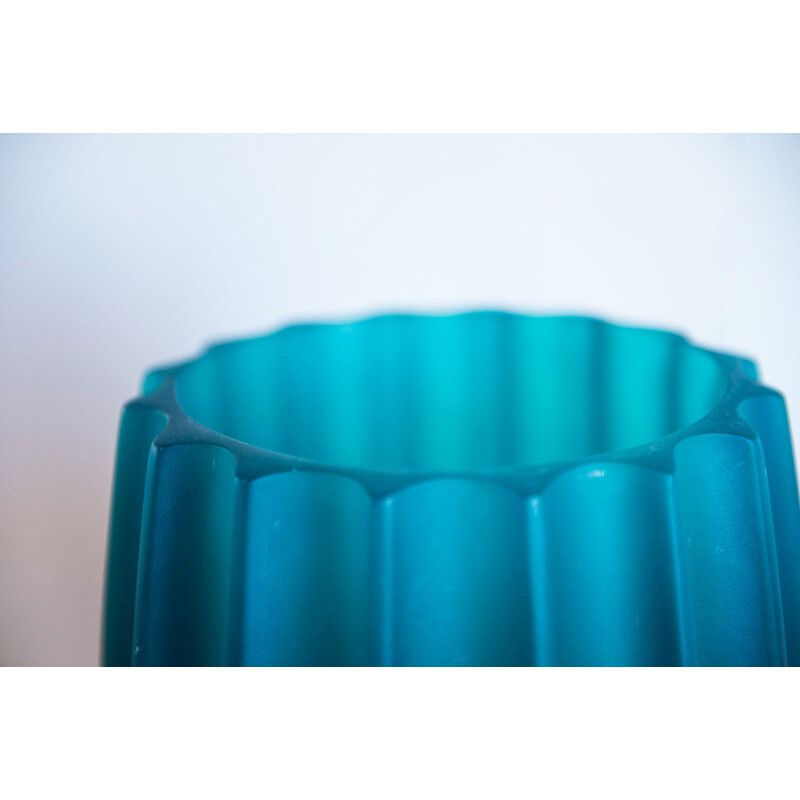 Vase vintage Dorik par Sung Sung pour Acerbis en plastique vert 1990