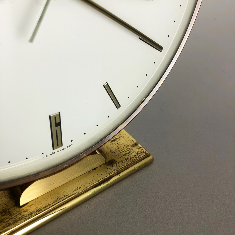 Vintage german clock for Junghans in brass and metal 1960