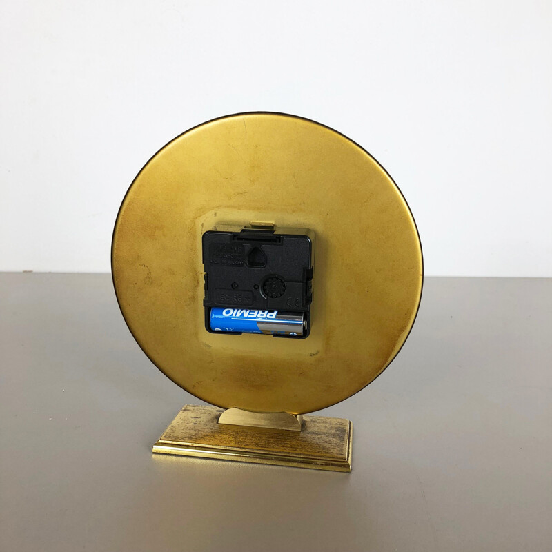 Vintage german clock for Junghans in brass and metal 1960