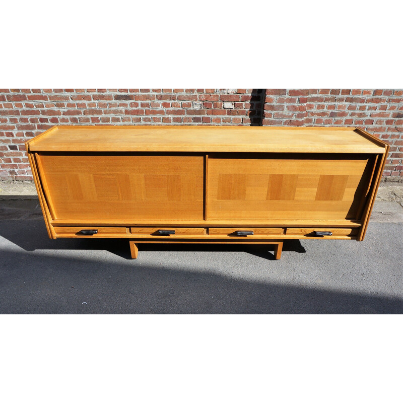 Vintage sideboard by Guillerme and Chambron in light oak