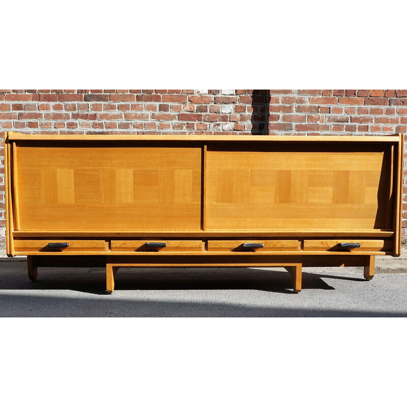 Vintage sideboard by Guillerme and Chambron in light oak
