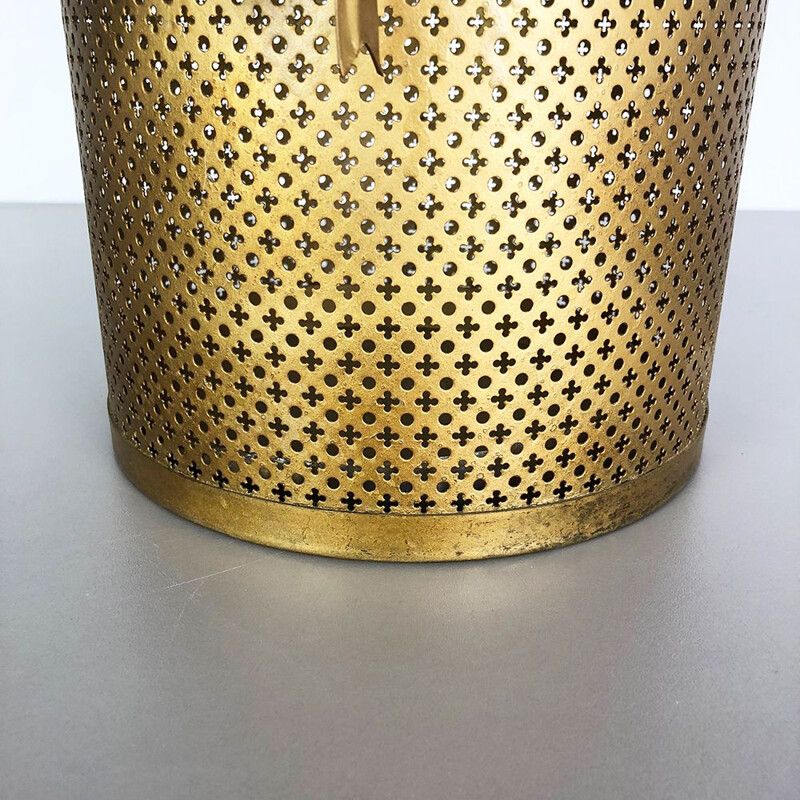 Vintage umbrella stand in golden metal 1960