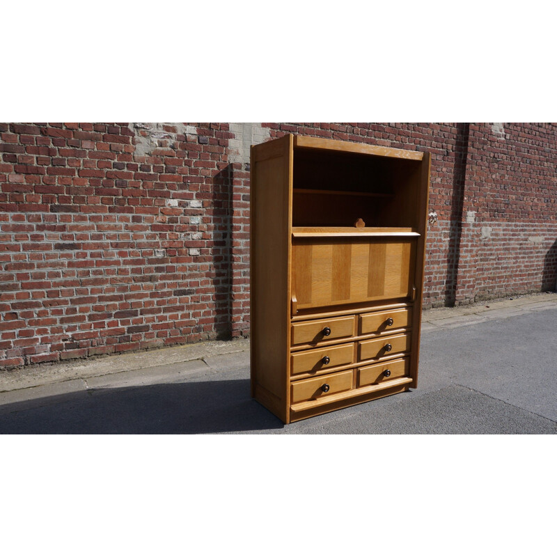 Vintage secretary desk for Votre Maison in light oak 1970