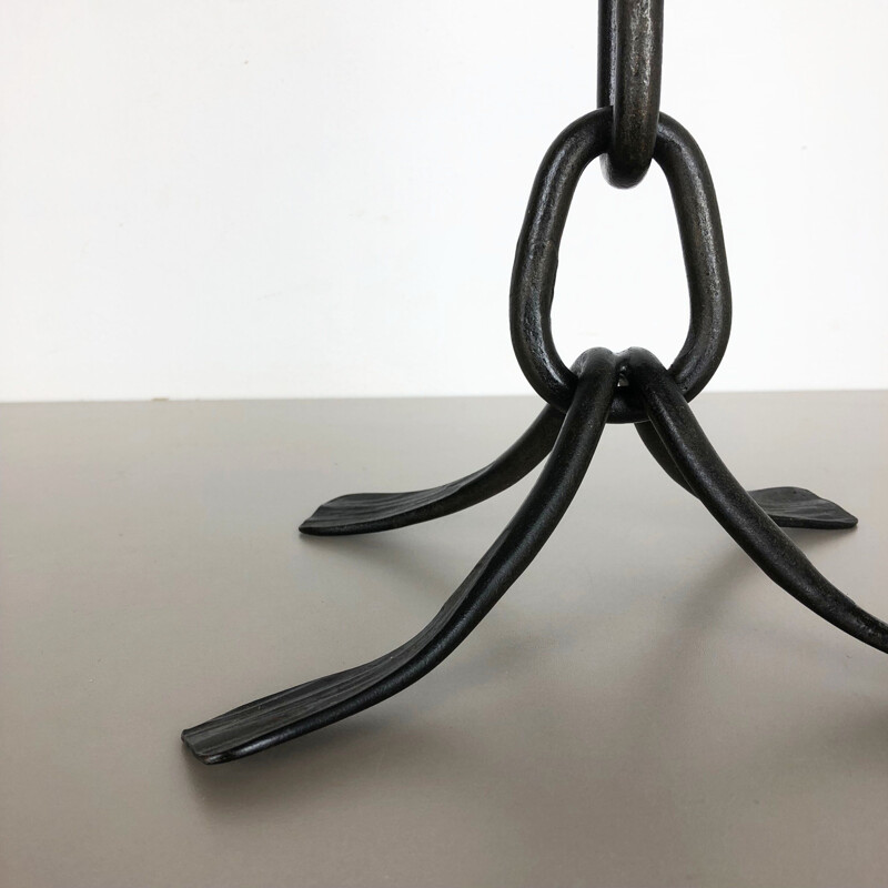 Vintage Brutalist metal candlestick, Austria 1960