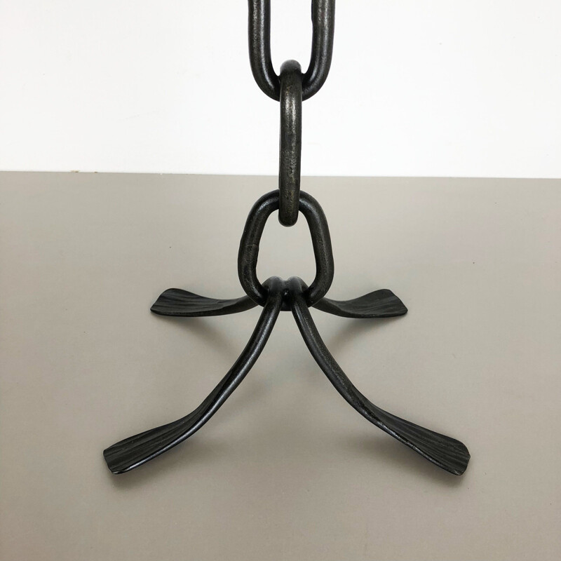 Vintage Brutalist metal candelabro, Áustria 1960