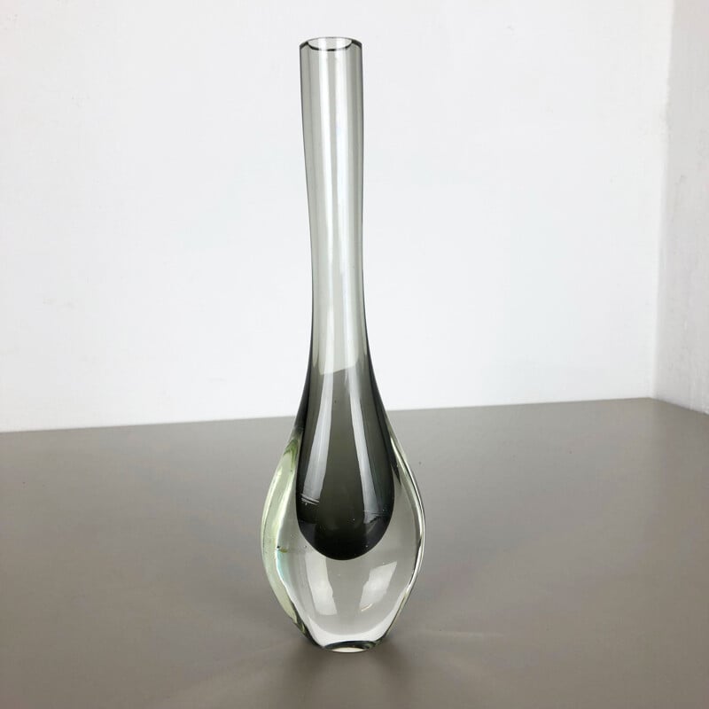 Vaso italiano vintage di Poli in vetro di Murano 1970