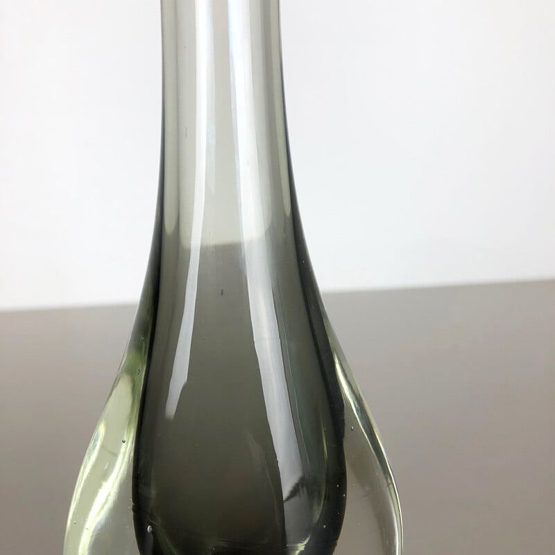 Vase vintage italien par Poli en verre de Murano 1970