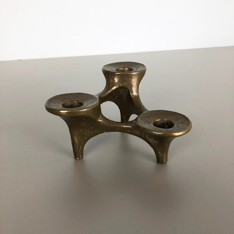 Vintage German candleholder for Harjes in bronze 1960