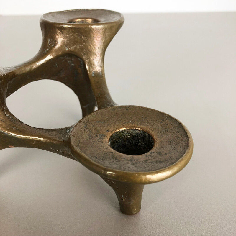 Vintage German candleholder for Harjes in bronze 1960