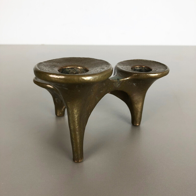 Vintage German candleholder for Harjes in bronze 1960