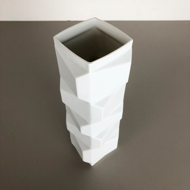 Vase vintage OP art en porcelaine allemand par Heinrich Fuchs pour Hutschenreuther