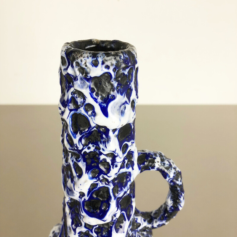 Vase vintage en poterie Fat Lava par Es Keramik