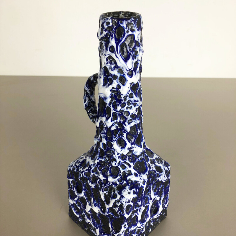 Vase vintage en poterie Fat Lava par Es Keramik