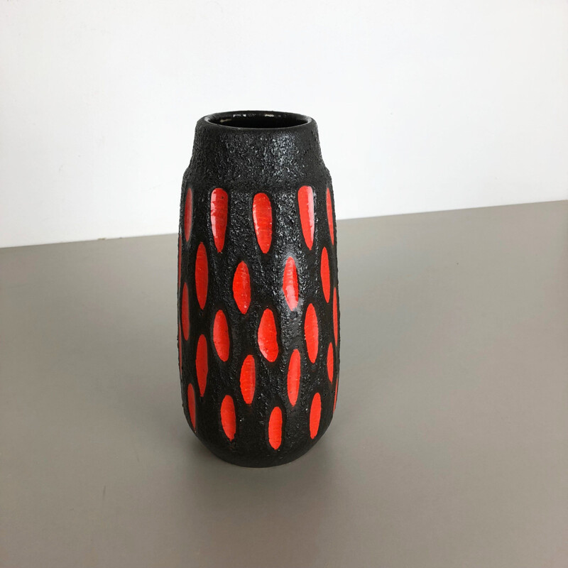 Vase vintage en poterie Fat Lava par Scheurich
