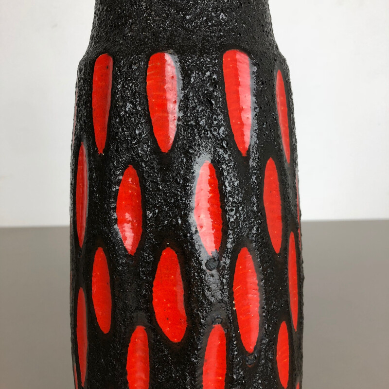 Vase vintage en poterie Fat Lava par Scheurich