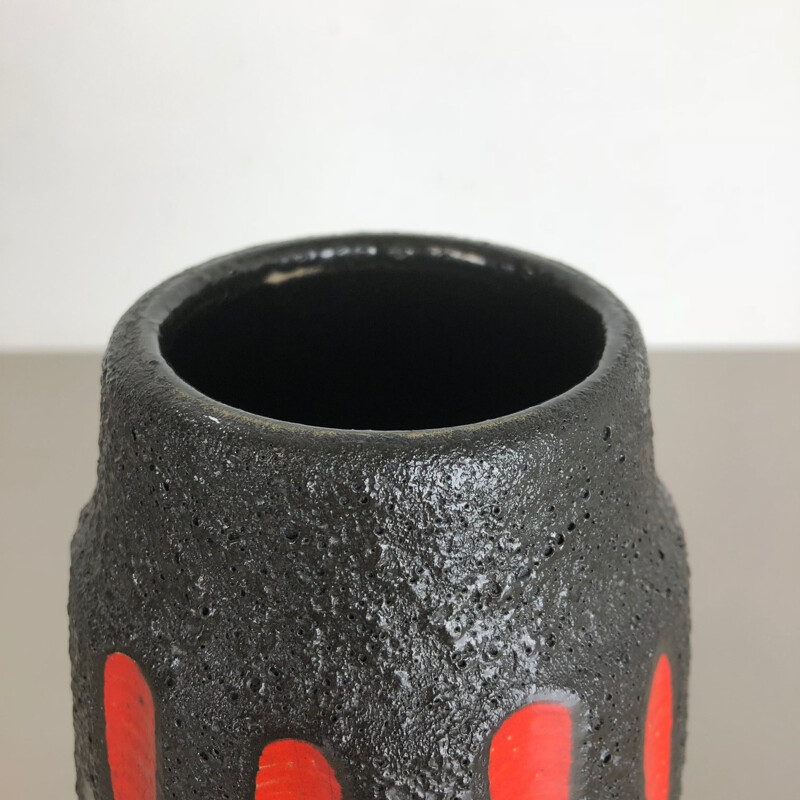 Vase vintage en poterie Fat Lava par Scheurich