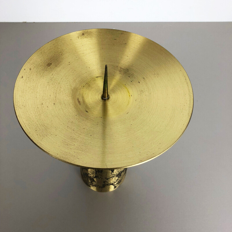 Vintage brass and metal candlestick, Germany 1970